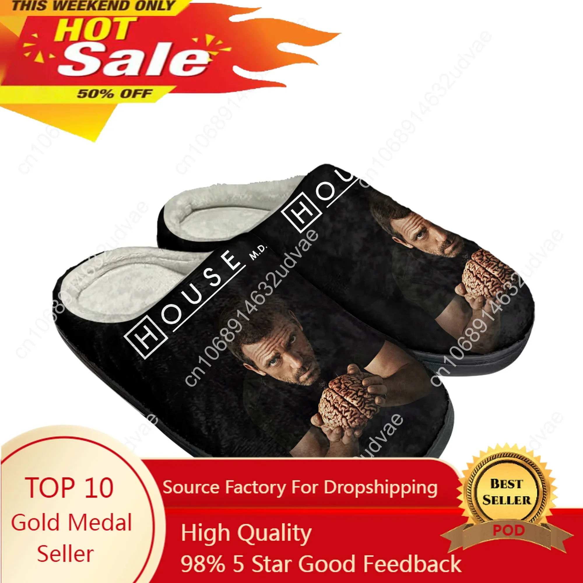 

House M.D. Home Cotton Slippers Mens Womens Laurie Slipper Plush Bedroom Casual Keep Warm Shoes Thermal Hugh Customized DIY Shoe