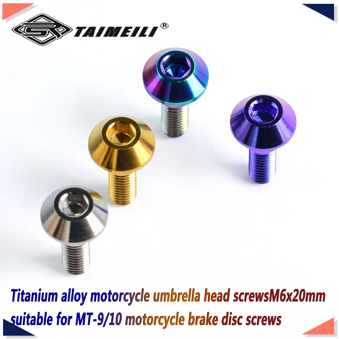 1pcs/5pcs Titanium alloy motorcycle umbrella head screws M6x20mm suitable for MT-9/10 motorcycle brake disc screws