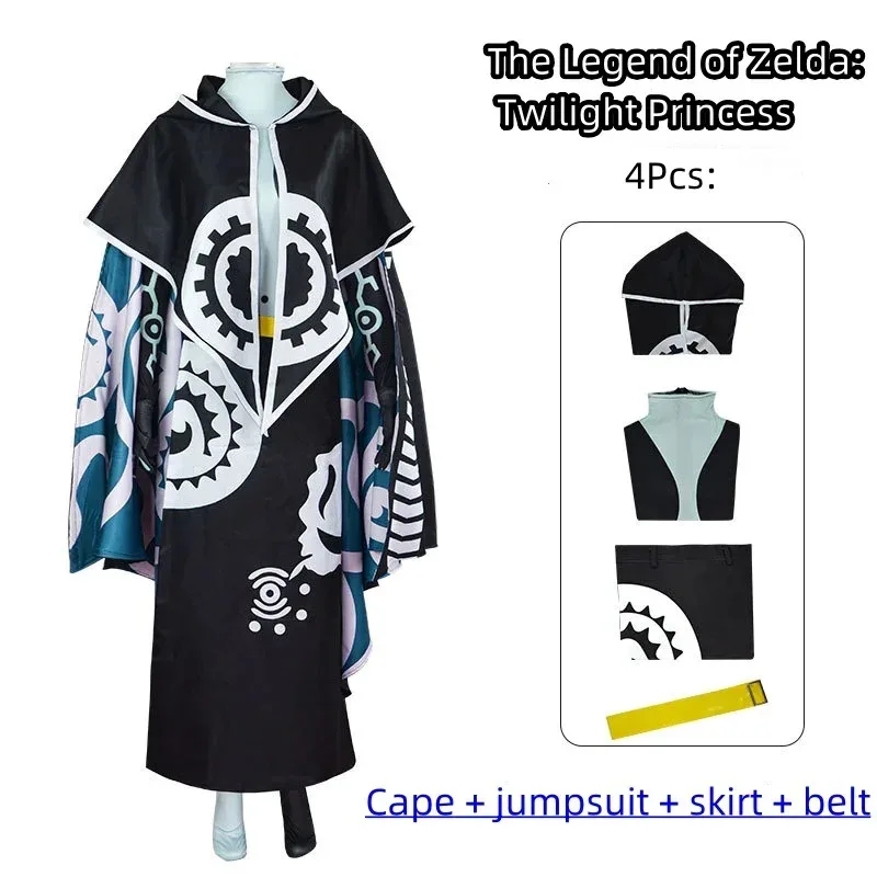 لعبة Zeldar Midna الأميرة تأثيري حلي تنورة عباءة حزام مجموعة ملابس النساء الكبار الإناث هالوين حفلة لعب الأدوار أنيمي البدلة