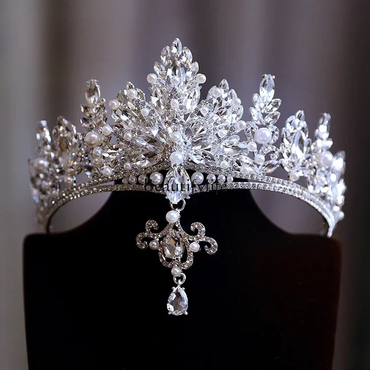 Atmospheric exotic wind forehead pendant peacock flash diamond bridal crown wedding tiara