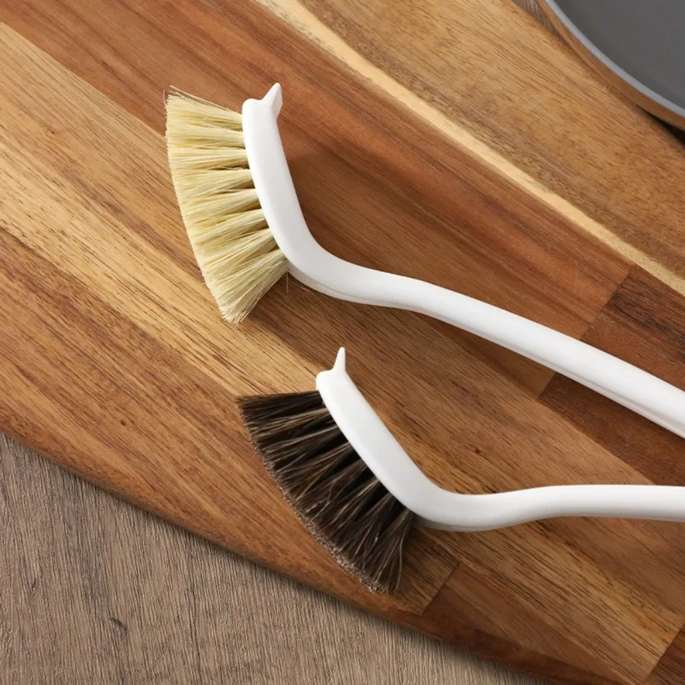 Long Handle Kitchen Brush Oil-proof Non-damaging To Coating Dish Scrubber Brush Sisal/Horse Hair Bristles