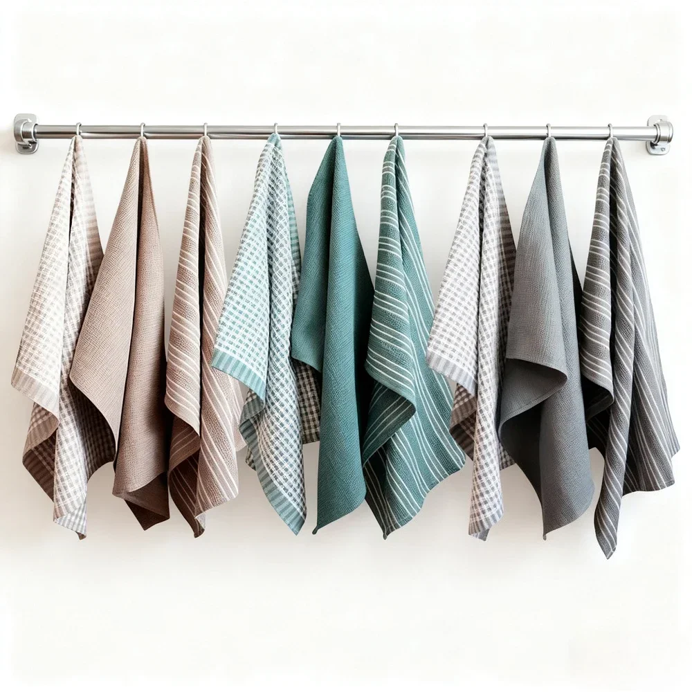 3Pcs/set Tea Towels Nordic Style Cotton Absorbent Kitchen Towel Napkins for Dish Drying Hand Drying Multi-Purpose Cloth