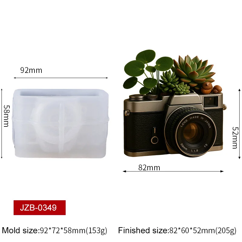 Retro Camera Flower Pot Silicone Mold 3D Vintage Camera Succulent Planter Cement Clay Pen Holder Craft Supplies Mold Home Decor