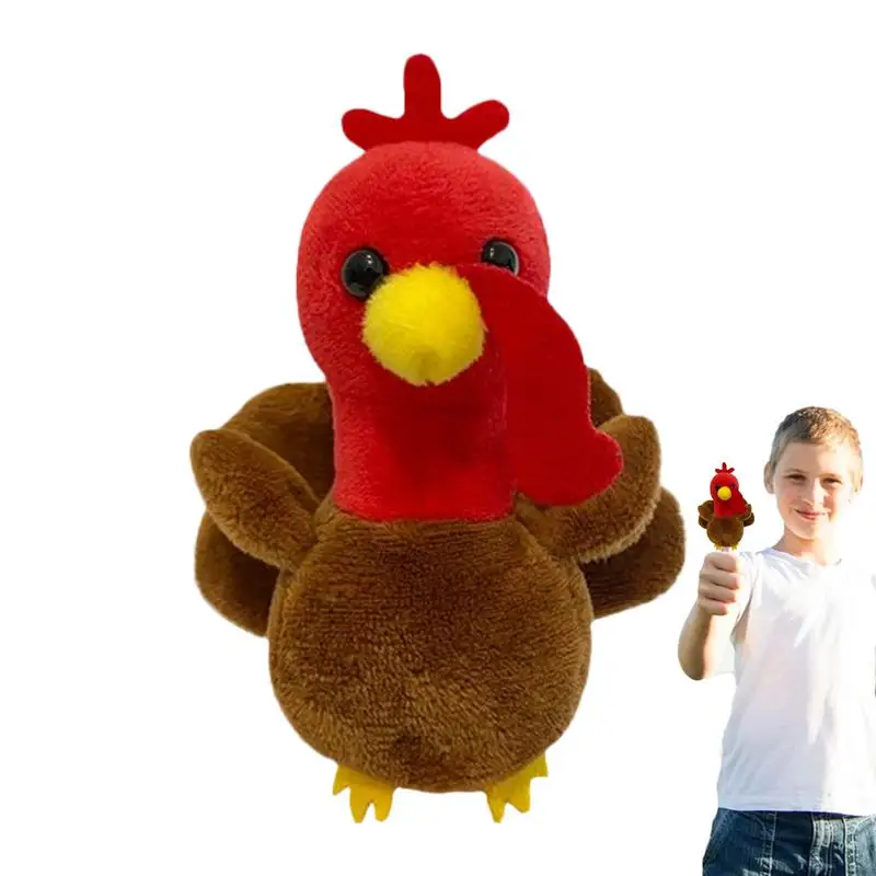 Plush Finger Puppets Soft Turkey Hands Finger Puppets Game Interactive Toys For Shows Schools Storytelling Reading Prop For Kids