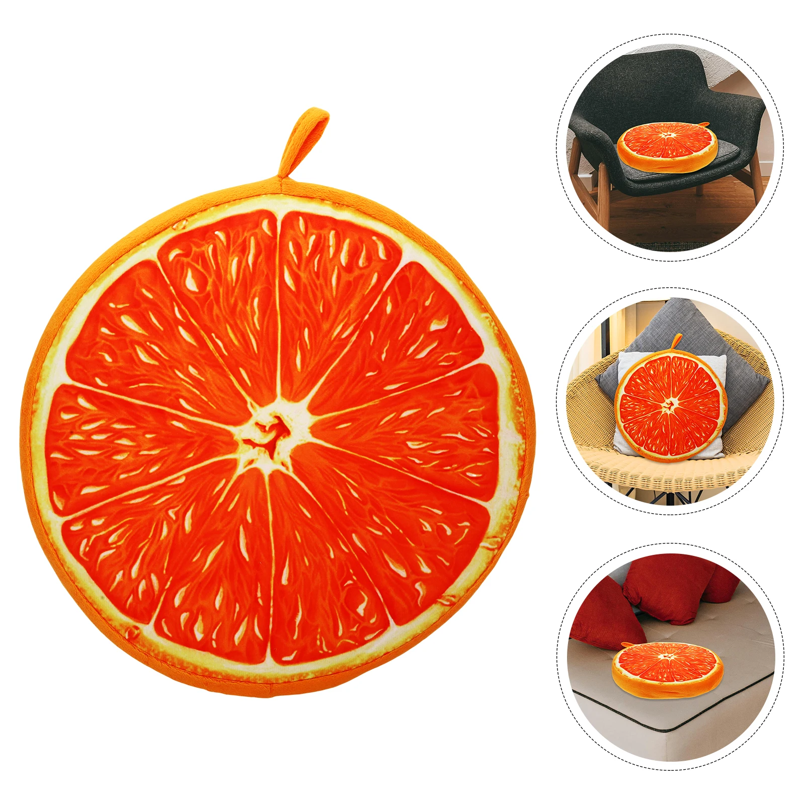 

Fruit Seat Cushion Pillow 33cm Orange Soft Polyester Fiber Chair Sofa Bed Outdoor Travel Detachable Cover Lumbar Support