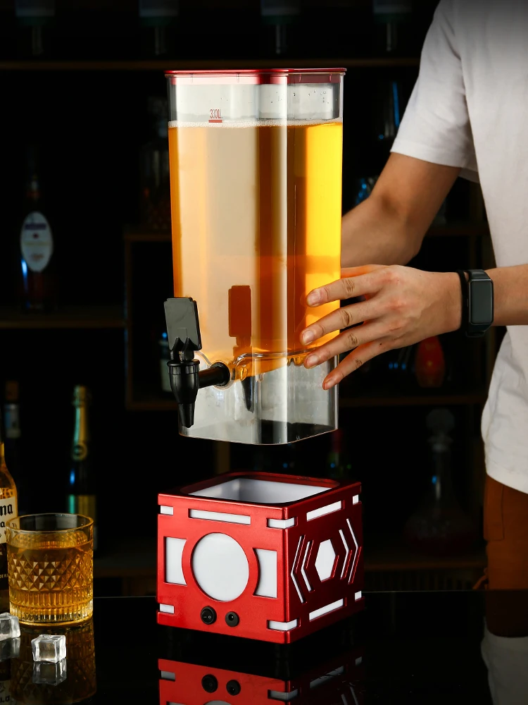 Luminous Beer Cannon Bar Special Fantasy Teacher Small Wine Bucket 3L Beer Bucket with Cocktail Container with Tap KTV Draft Bee