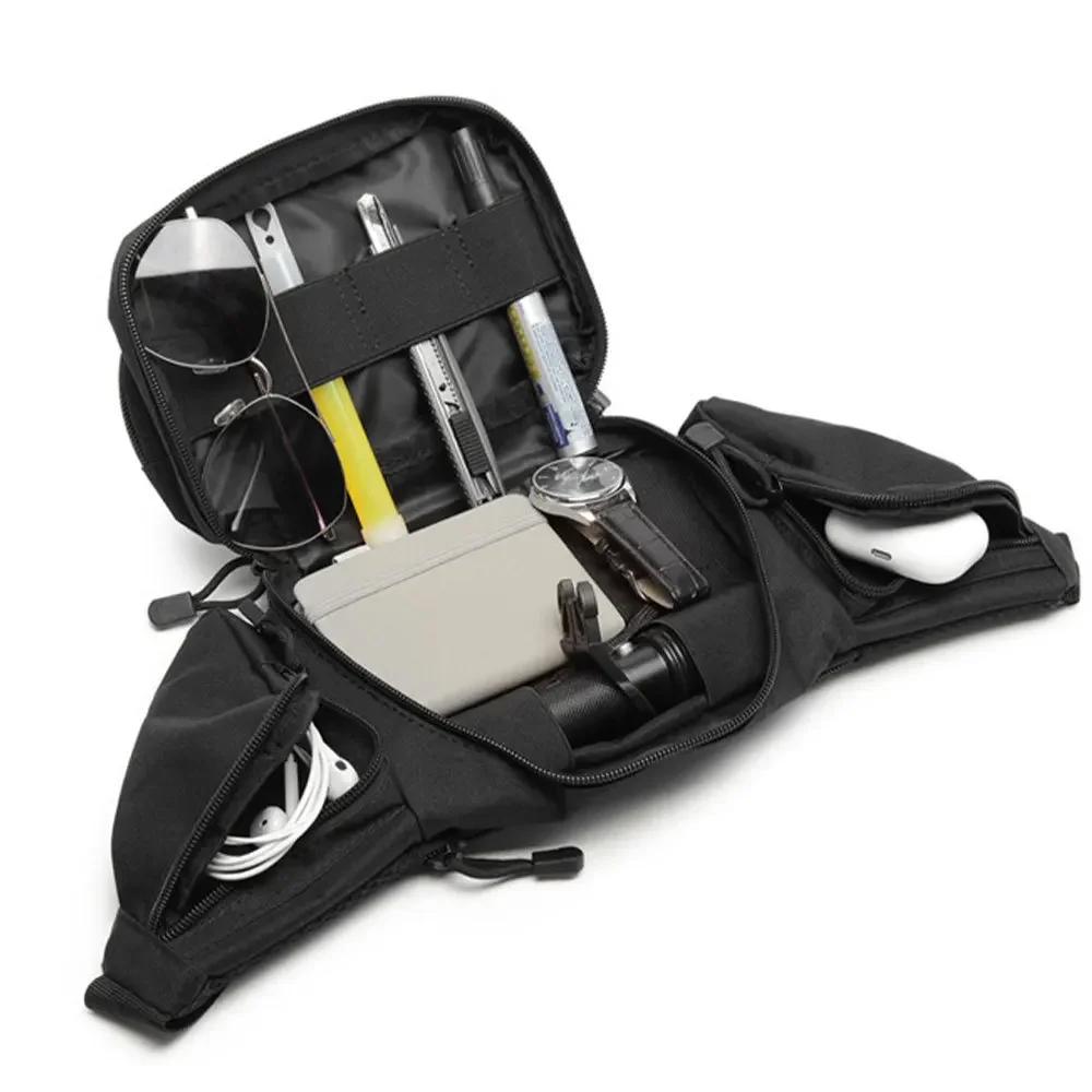 Outdoor Tactical Waist Pack Metal ClipButton Set, Nylon Waist Bag Hiking Hunting Camping Belt Chest Bag with Metal Hook