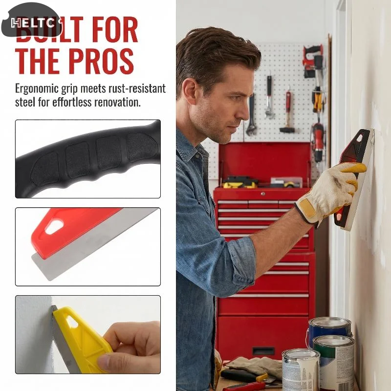 

1 шт. Защитный бортик для края из нержавеющей стали/пластика с нескользящей ручкой и прецизионным режущим краем, сверхпрочный пластиковый защитный бортик для края от краски