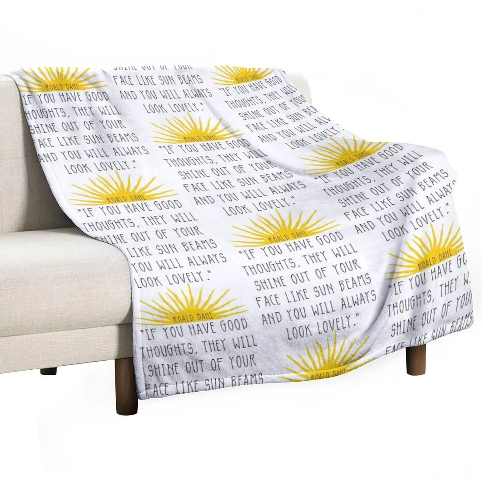 Good Thoughts- Roald Dahl Quote Throw Blanket Loose warm winter Blankets