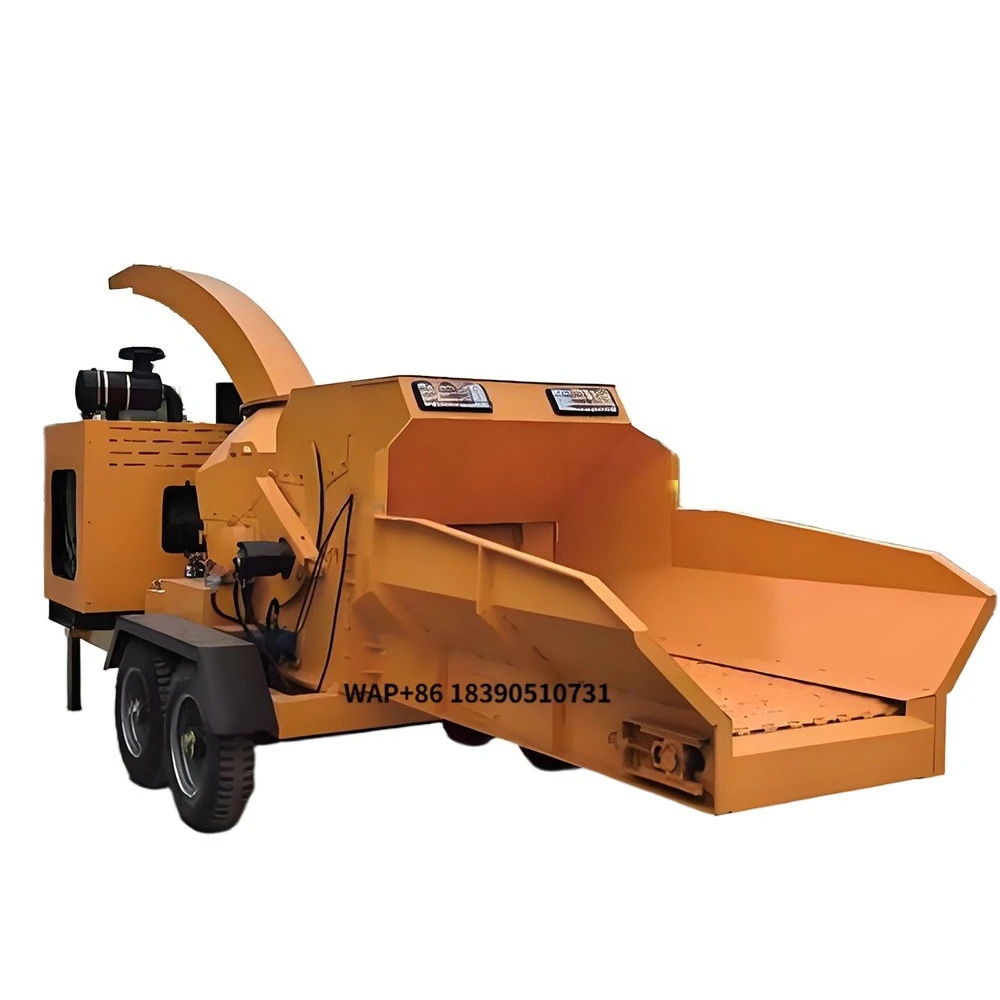 

Hot Sale Self Powered Wood Chipper Machine Hydraulic Feeding Mobile Wood Chipper Shredder