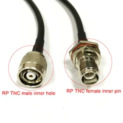 Reverse RP TNC Female Inner Pin To RP TNC Male With Socket Adapter Cable Assembly RG58 50CM/100CM/200CM Wholesale