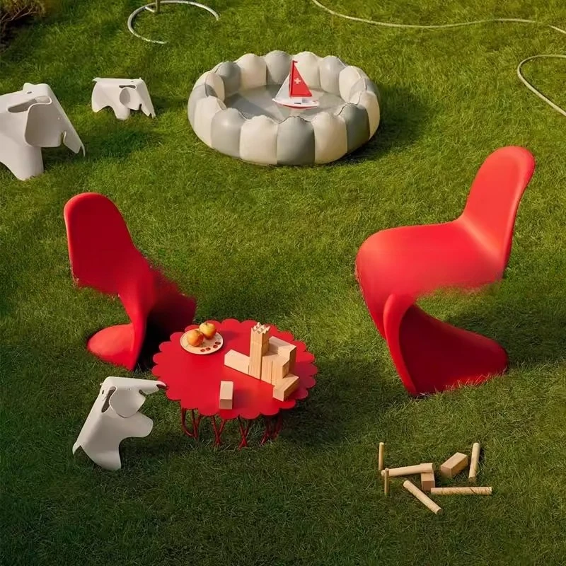 

Home Internet celebrity dining table and chairs Nordic simple dining stool designer stackable stool back chair