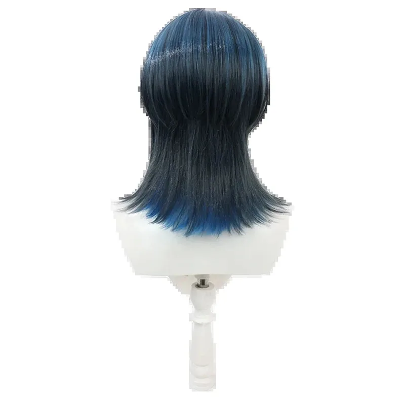 Vtuber Hiodoshi Ao كوسبلاي قصير أزرق مختلط شعر صناعي مقاوم للحرارة للهالوين لعب الأدوار كرنفال 5؛ c، 8'z، 6.k؛ #3