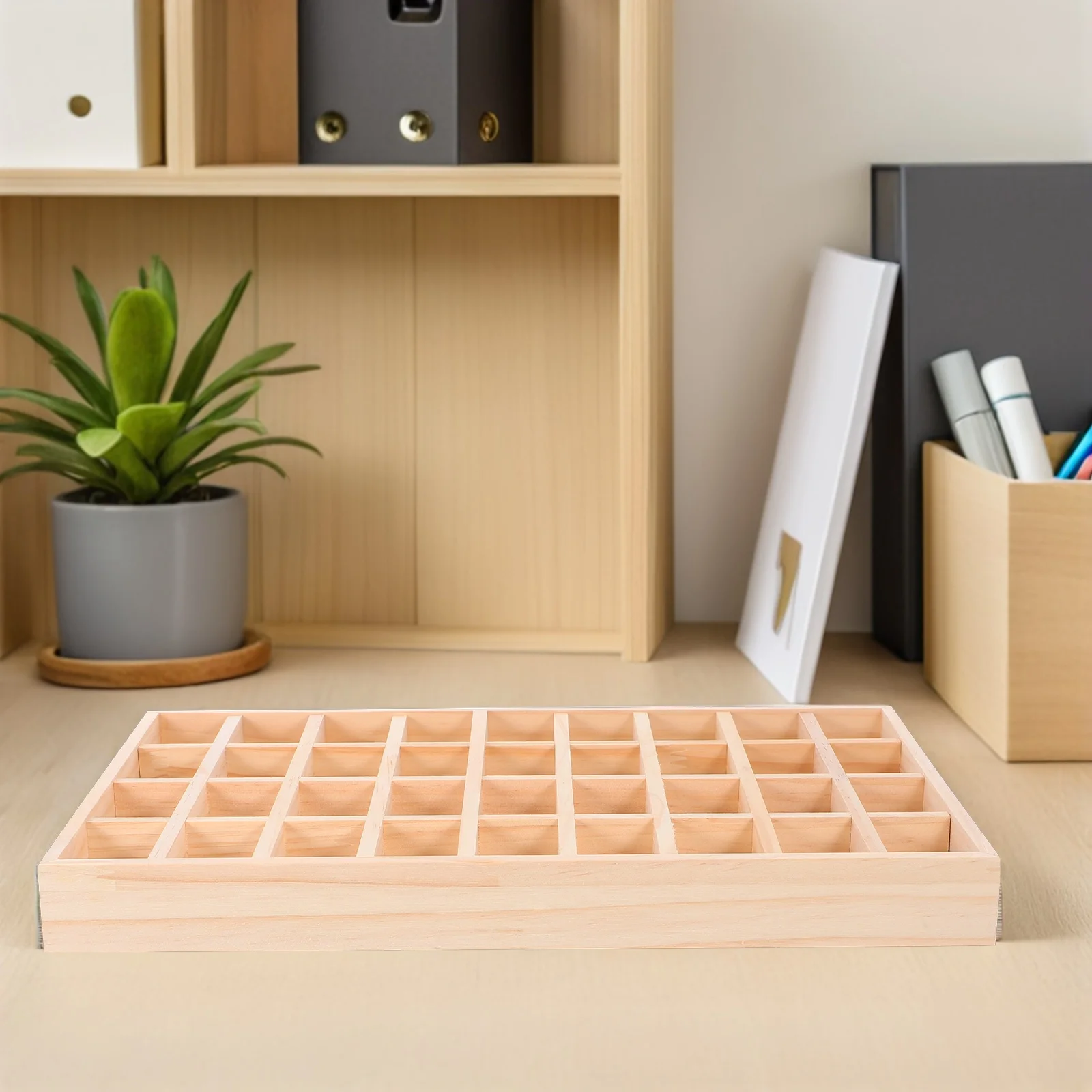 36-Grid Jewelry Storage Wood Design For Necklace Bracelet Organizer Drawer Display Box Table Top Trinket Tray Beading Board