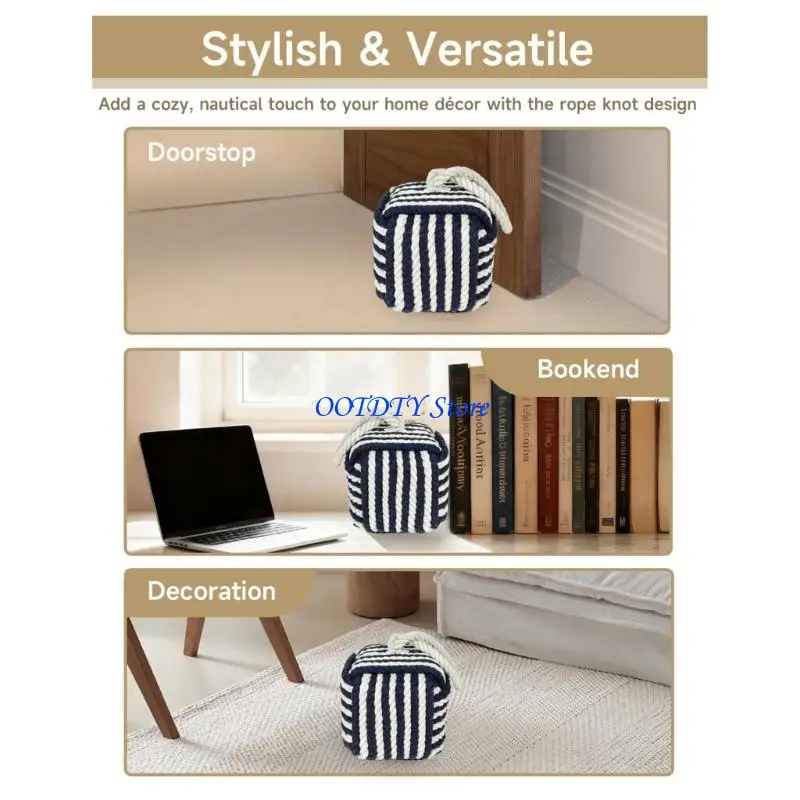 367A Soft Cotton Linen Door Stoppers With Weighted Ball For Stability And Styling