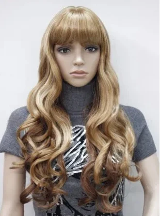 11 colors Long Wavy Bangs Women Natural Daily wig  beautiful charming