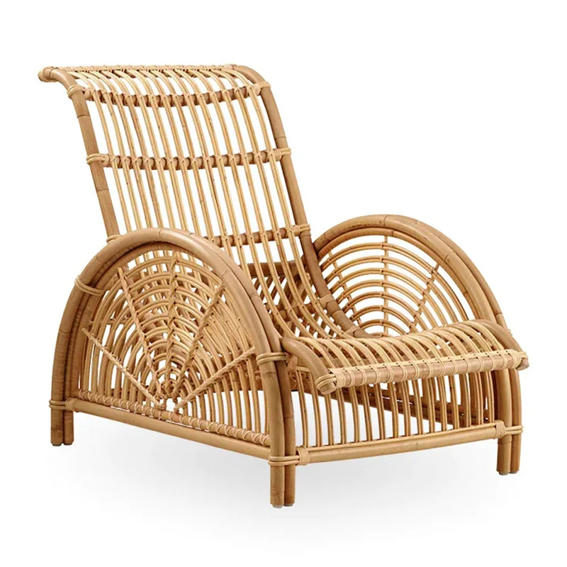 

Real vine woven recliner for the elderly, lunch break, sofa natural Indonesian rattan household balcony leisure chair