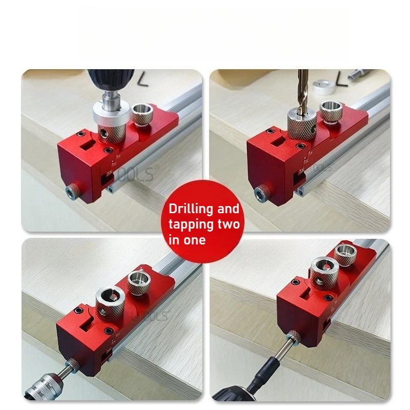 2in1 Aluminum Profile Punch Set Aluminum Alloy Positioning Tool Multi Specification Drill Sleeve Tapping Device with Limit Block