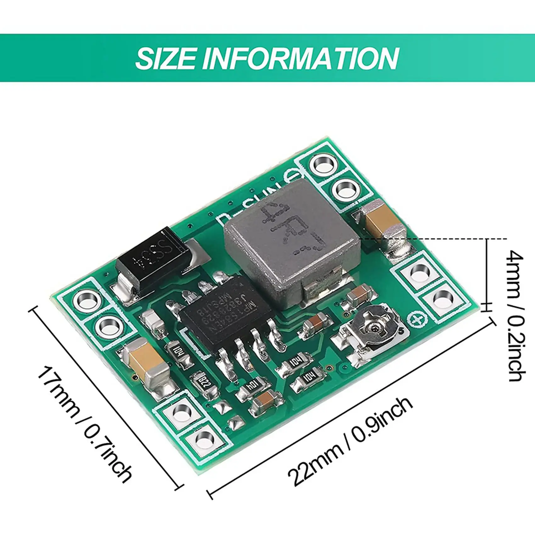 ABGI-60 Pcs Mini MP1584EN DC-DC Buck Converter Adjustable Power Supply Module 24V To 12V 9V 5V 3V Reduced Voltage Regulator