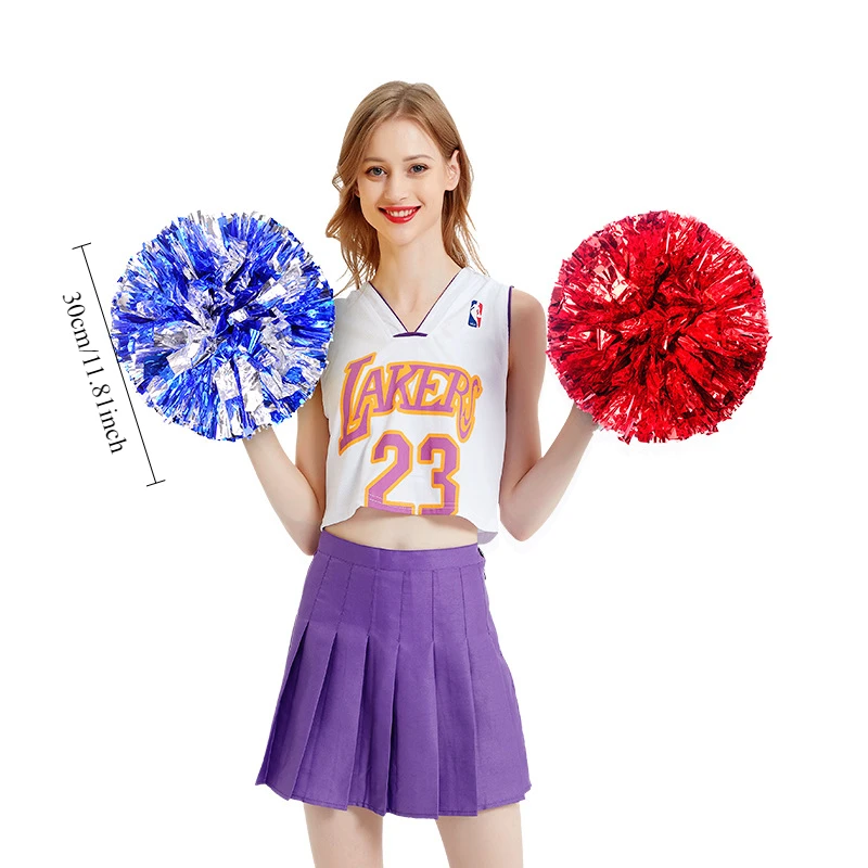1/2/10 Stück Pompons im Griffdesign für Teamsport, Cheerleading, große Spiele, Vereine, Tanzrequisiten, Blumensträuße, Anfeuerungsartikel, Dekoration – Detail 5