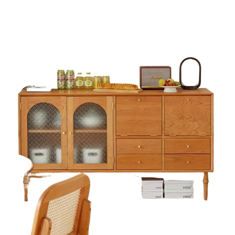 

Cherry wood solid wood dining side cabinet tea cabinet locker