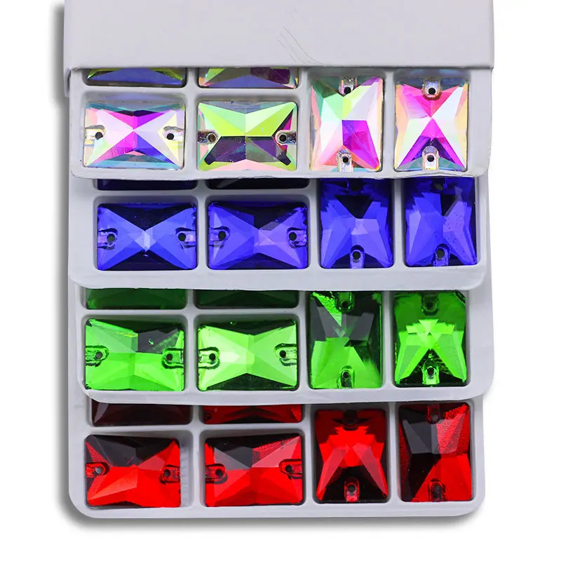 

Rectangle Sew on Rhinestones Sewing Diamond Glass Diamond Flatback DIY Accessories Wedding Garment DIY