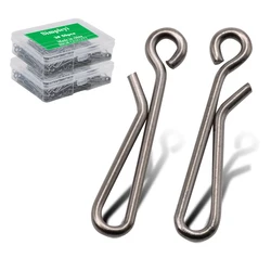 50pcs 1 scatola Snap Tackle connettore accessori da pesca in acciaio inossidabile Lure Line Hook Fish Carp Tool Pin Rig Sea Solid Rings