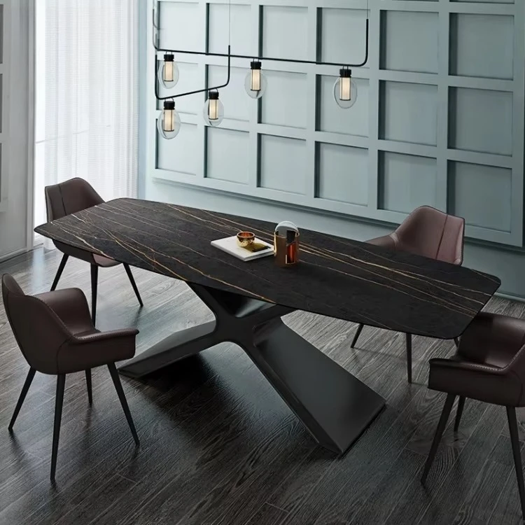 Foshan Luxury Dining Table 6-8 Seats Modern Home Furniture With Italy Arabescato Marble Stone Manufactured by Home Office