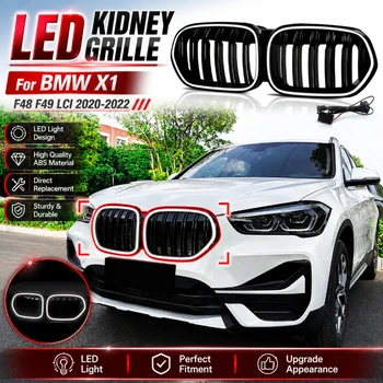 Do BMW X1 F48 F49 LCI 2020-2022 Z Oświetleniem LED Przednia Kratka Zderzaka Samochodowego Osłona Wlotu Powietrza Zestaw Tuningowy Akcesoria