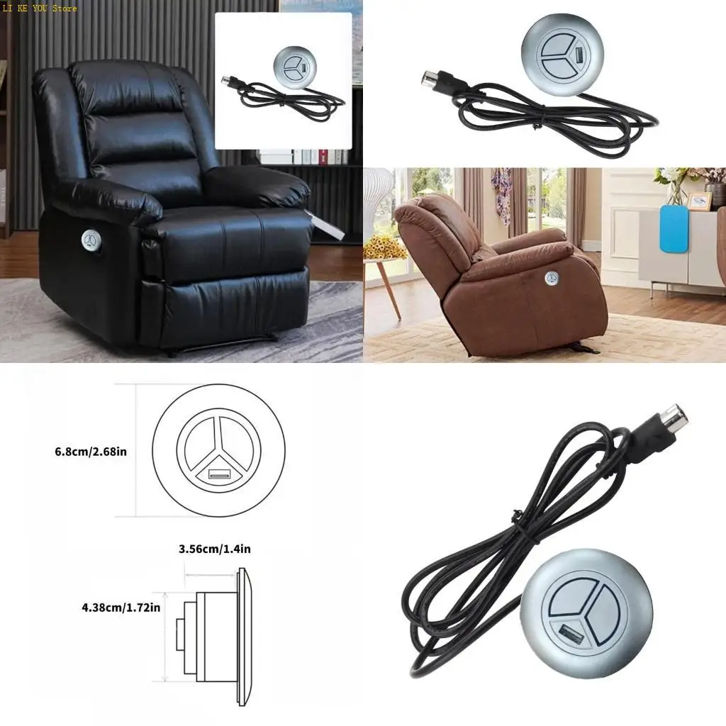 W3JE Lift Chair Double Button Controllers USB Charging for Electric Recliner Repair