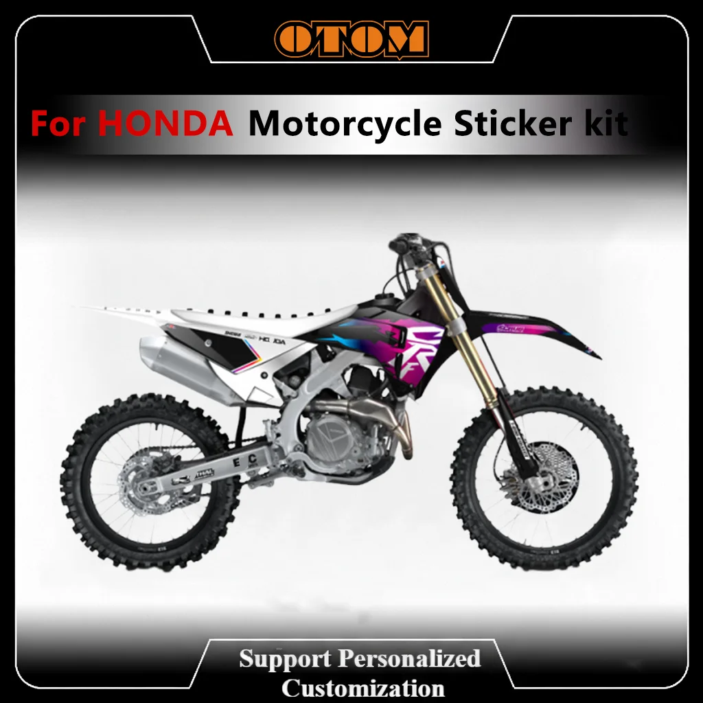 

OTOM Motocross Customize Graphic Background Decals For HONDA CRF250R CRF450R 2025 2026 Holographic Glossy Stickers Kit