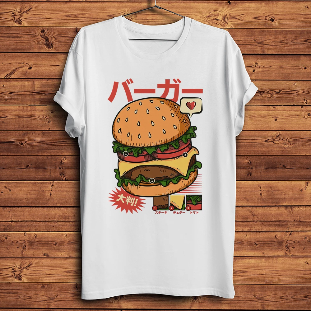 Funny Takoyaki Nigiri Sushi Ramen Burger Pizza Amusing Tshirt Men Casual Short T Shirt Unisex Streetwear Tee Breathable Print