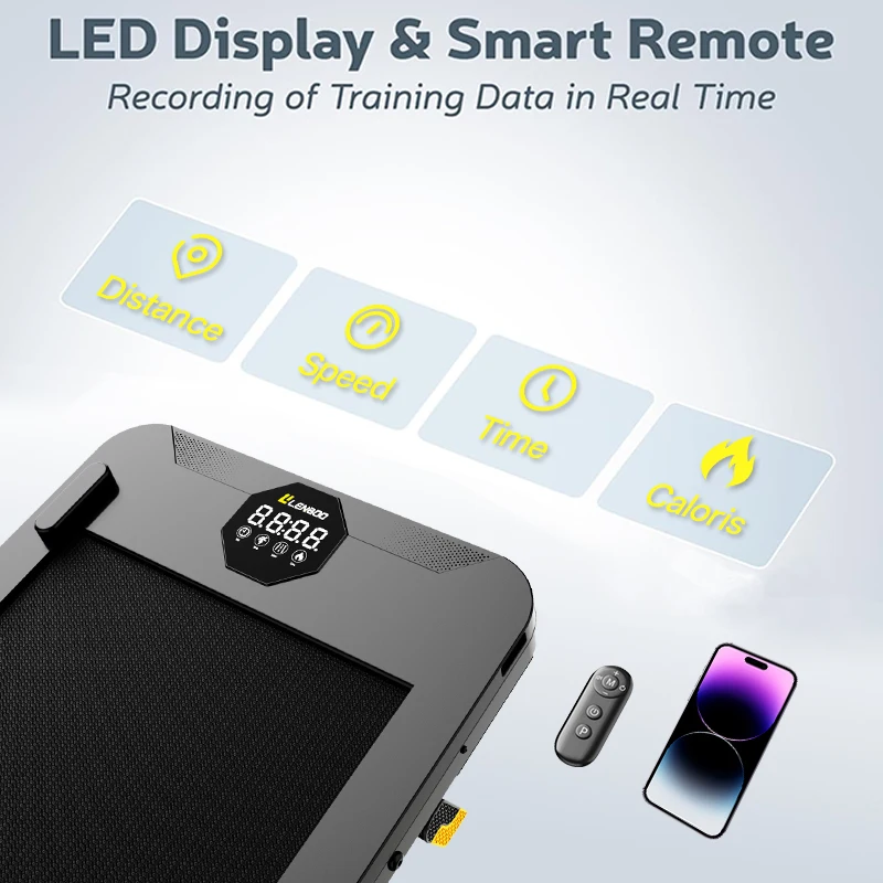 Walking Pad Treadmill With LED Display Portable Electric Running Machine For Home Gym Compact Fitness Equipment