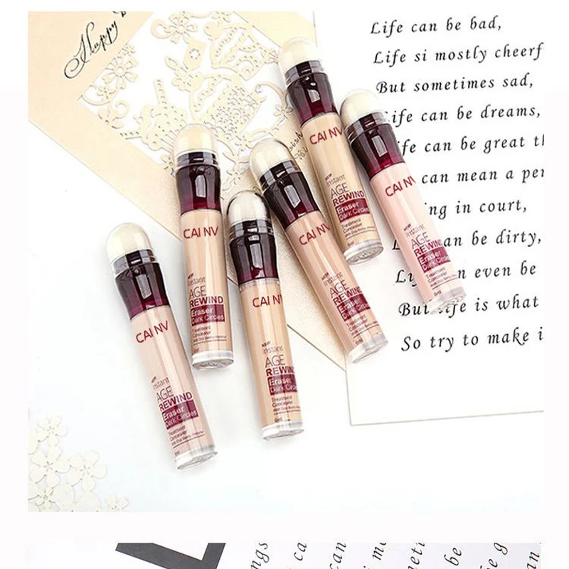 CAINV 4-color Sponge Head Concealer For Dark Circles Tears Freckles Corrector Acne High-end Makeup Natural Skin Makeup Cosmetics