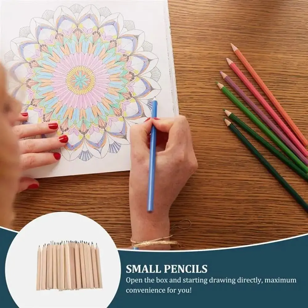 

20pcs Mini Short Wood Pencil Simple Black Sketching Pencils Back To School Writing Supplies Stationery Toddler Beginner Grip
