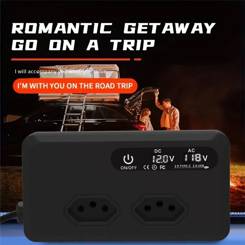LED Screen Car Inverter 200W USB Adapter With Two USB Ports Power Converter With Brazilian Plug BR Plug 12V To 220V