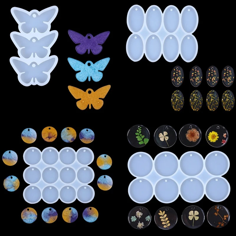 

Силиконовые формы для литья подвесок, шармов, брелоков, серег из эпоксидной смолы, круглые и овальные, 8/12 шт., для изготовления ювелирных изделий и поделок своими руками