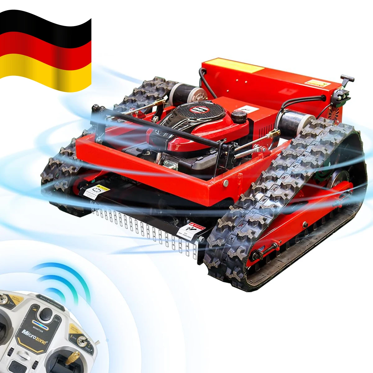 Deutschland Lagerbestand Rasenmäher 550mm Grasschneidemaschine Benzinmäher mit Fernbedienung für Gärten, Rasenflächen, Grünflächen und Obstgärten