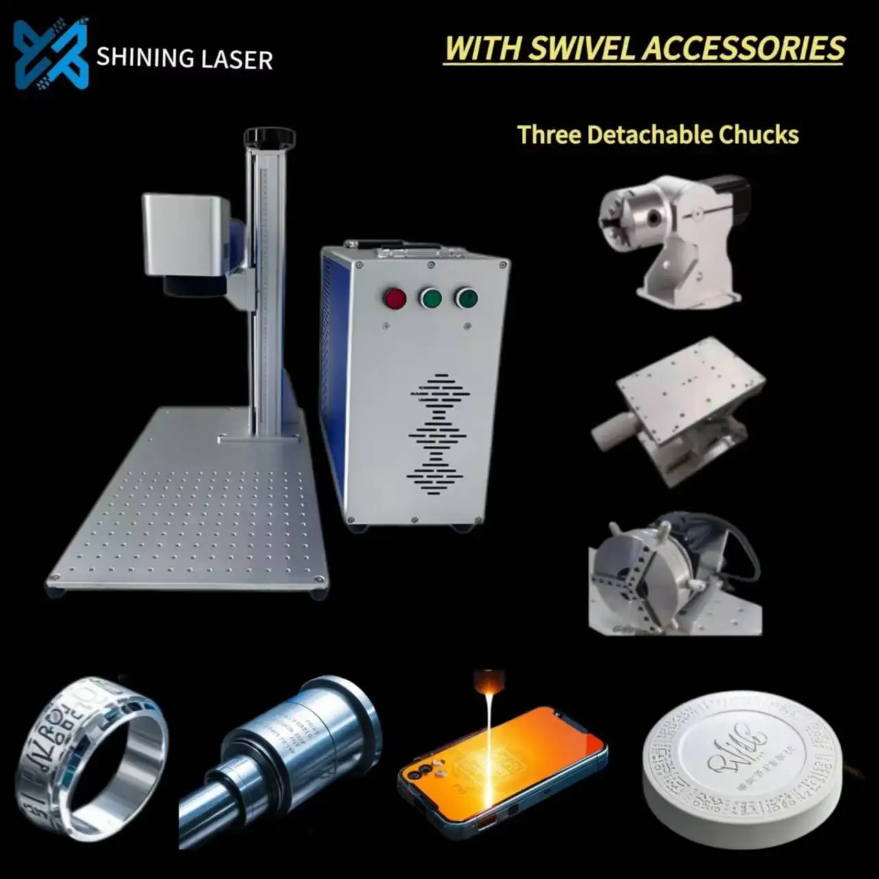 50W 100W Split Fiber Laser Marking For Plastics Steel Aluminum-Mobile/Computer Version MOPA Color Engraving Hine