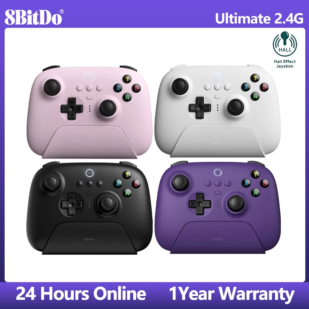 8BitDo Ultimate 2.4G Controller Hall Joystick with Charging Dock For PC,Windows 10,11,Steam, Android,Apple Wireless Gamepad