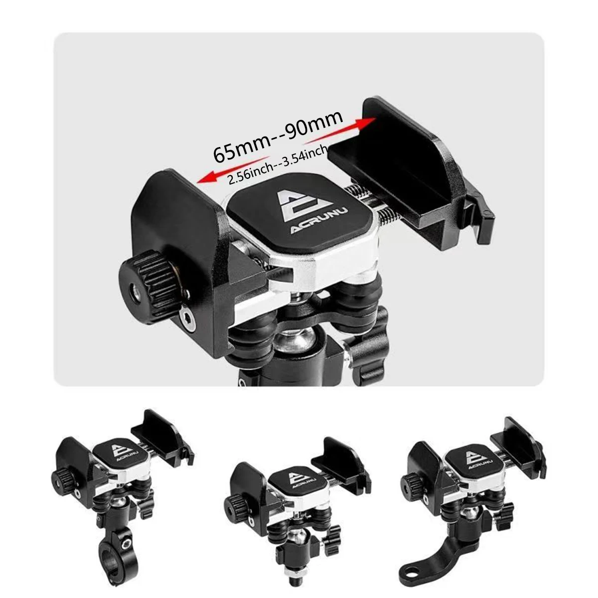 Motorcycle Bike Phone Holder Mount Aluminum Alloy 1s Lock with Vibration Dampener for ATV/ UTV Bike Scooter Handlebar GPS Clip