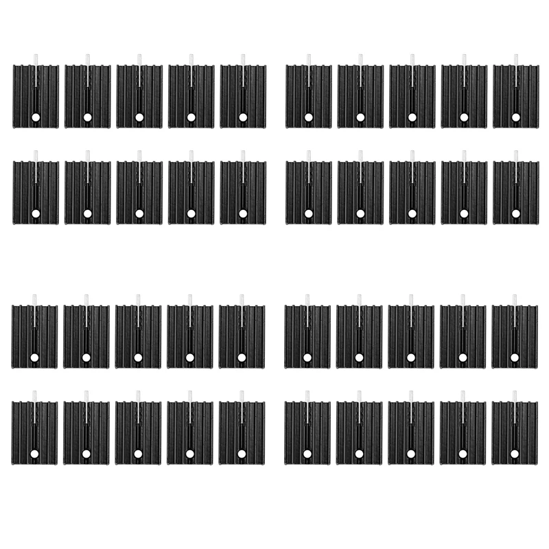 40 Pcs 21X15X11mm Black Aluminum Heat Sink for TO-220 Mosfet Transistors