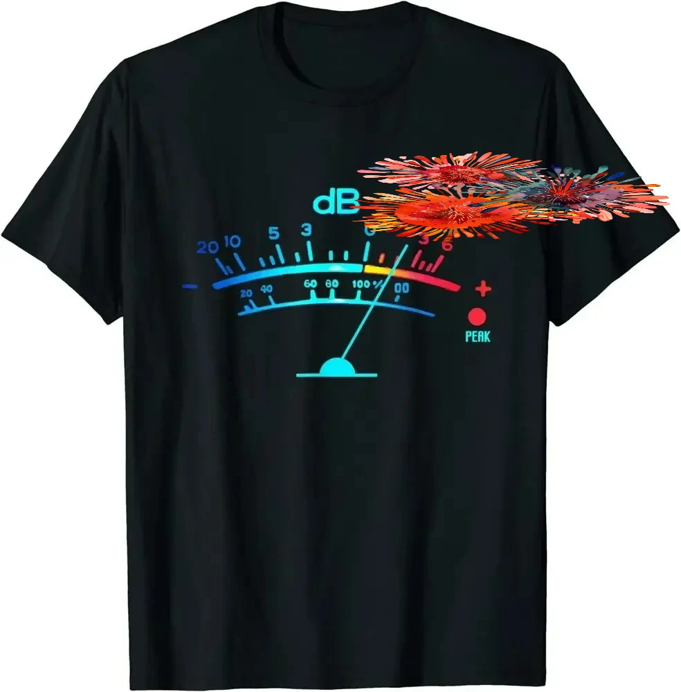 Volume VU Meter Vintage Audio Engineer Recording T-Shirt 100% Cotton O-Neck Summer Short Sleeve Casual Mens T-shirt Size S-3XL