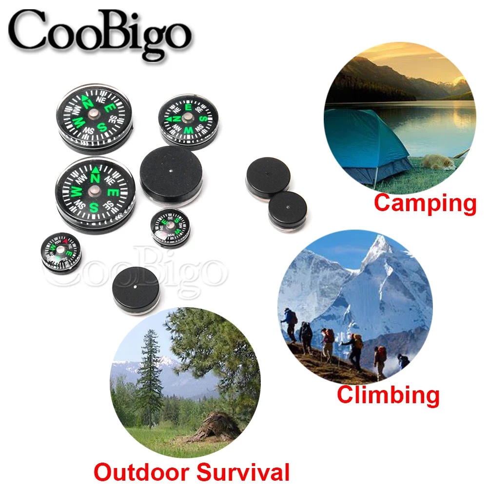 5pcs Plastic Portable Compass Round Mini Compasses Liquid Filled Guide Camping Trekking Climbing Hiking Outdoor Survival Tools