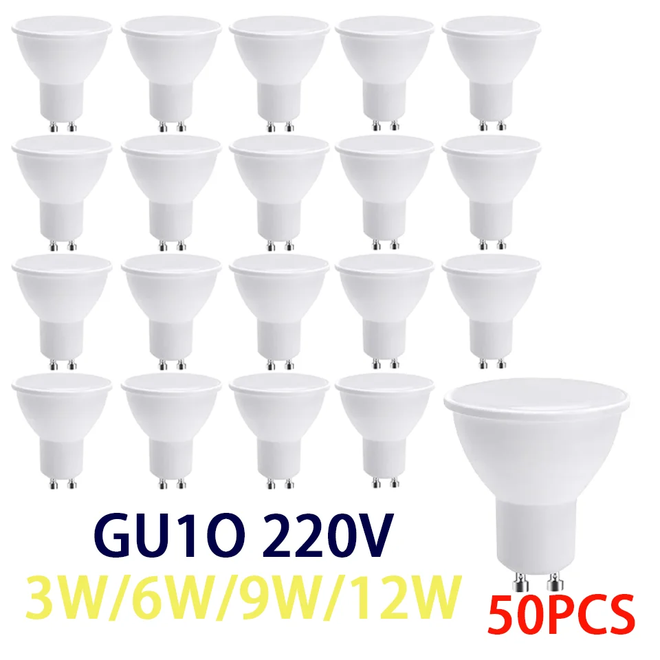 50PCS GU10 Led Bulb Light 220V Spotlight Bulb Bombillas LED Lamp Decoration Lamp Light energy saving Lampara For Home Office