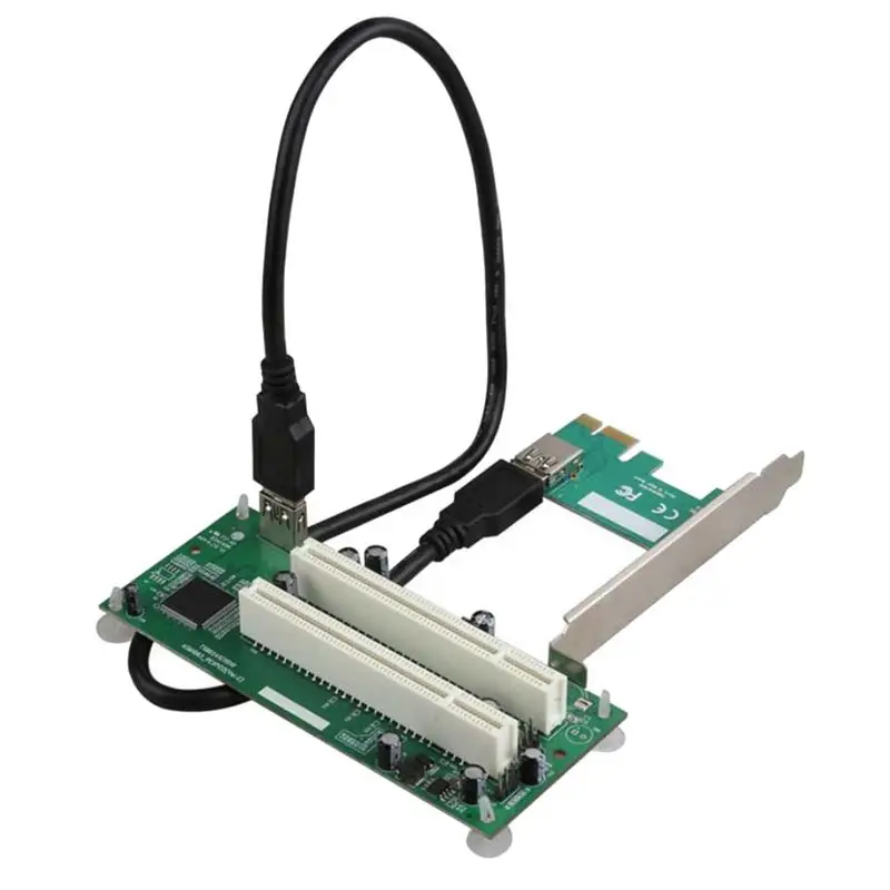 SCLS Desktop PCI-Express PCI-E to PCI Adapter Card PCIe to Dual Pci Slot Expansion Card USB 3.0 Add on Card Convertor