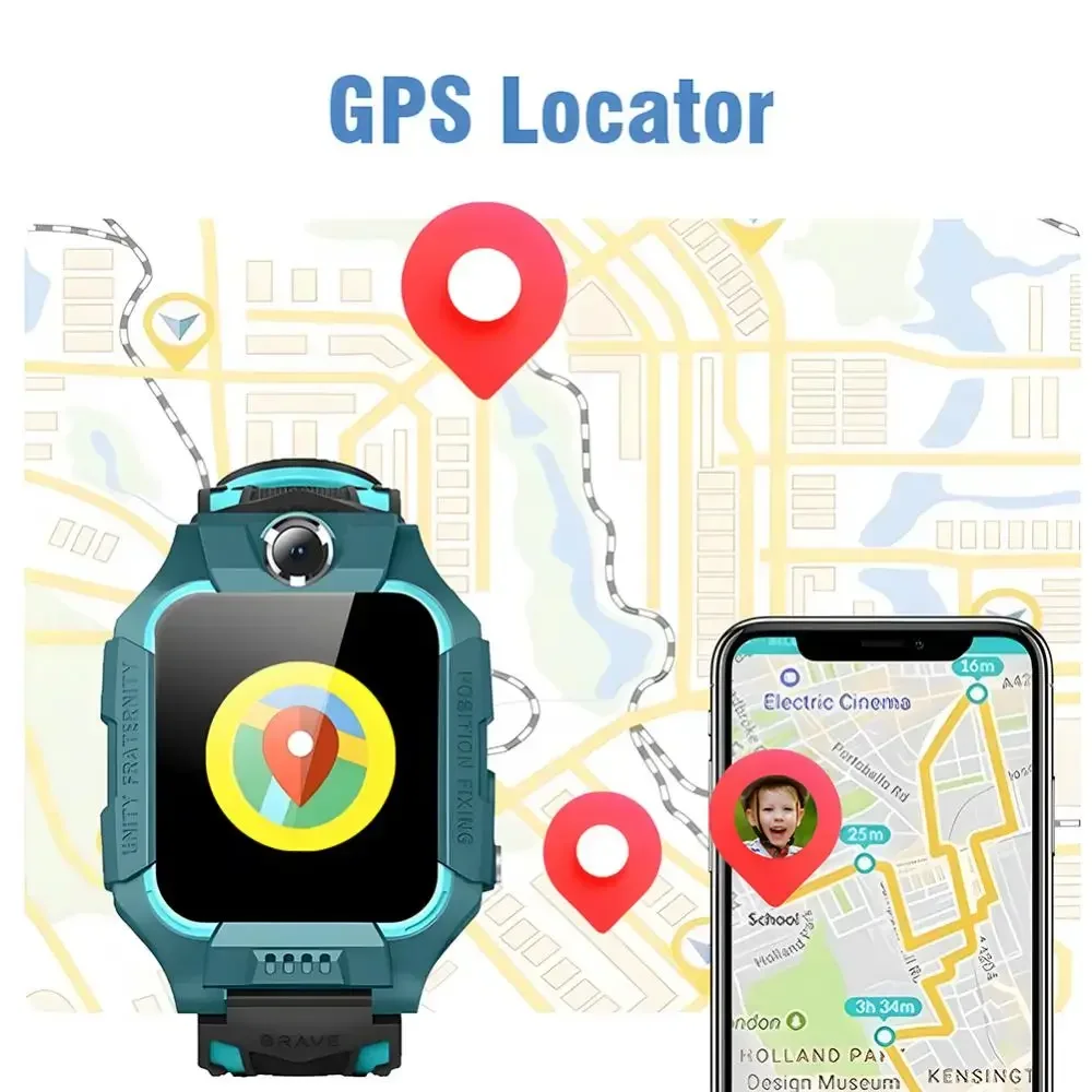 Montre connectée pour enfants, GPS, Wi-Fi, carte SIM 2G, traqueur LBS, appareil photo SOS, voix, carte SIM, Q19, 2024