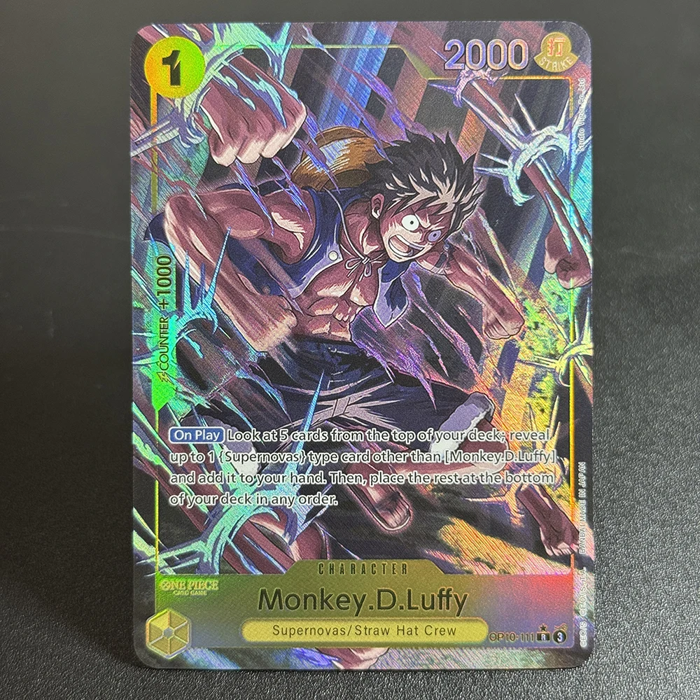 OPCG Proxy Collection Game Cards Monkey.D.Luffy Various Flash Cards SEC Refractive Textured Child Toy Gift Gold Cards OP05-10