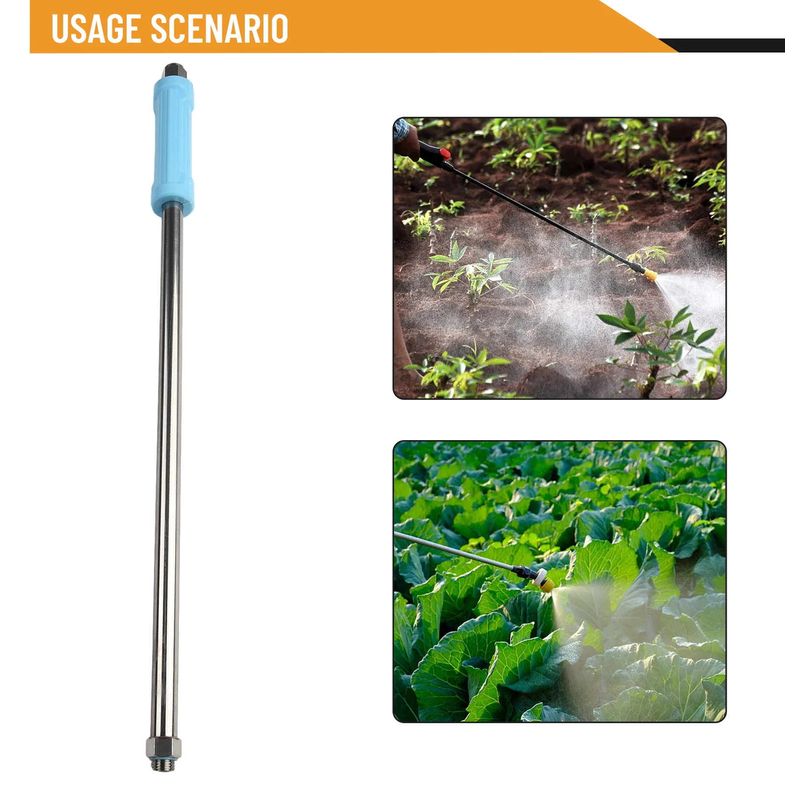 Stainless Steel Spray Rod for Agriculture Featuring Threaded 14 1 5 Interface and Designed for High Pressure Use