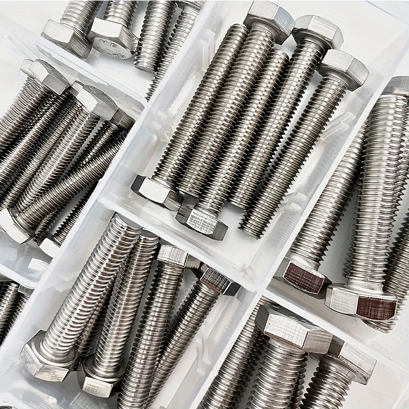 176pcs Stainless Steel M6, M8, M10 Bolts and Nuts Set with Washers - Heavy Duty Industrial Fasteners